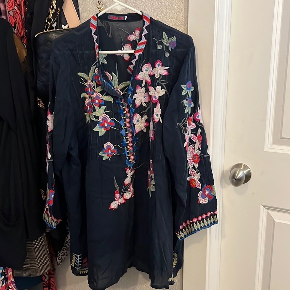 Johnny Was embroidered tunic top